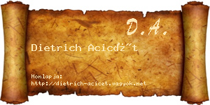 Dietrich Acicét névjegykártya